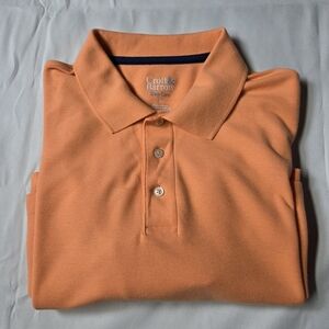 Croft & Barrow Mens Polo Short Sleeve Orange Polo Shirt Large - EUC
